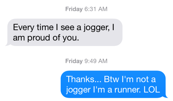 runner not jogger
